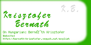 krisztofer bernath business card